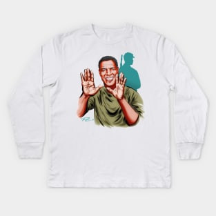 Denzel Washington - An illustration by Paul Cemmick Kids Long Sleeve T-Shirt